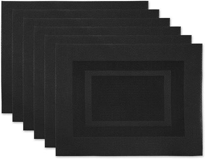 DII PVC Tabletop Collection Woven Indoor/Outdoor, Placemat Set, 6 Piece by DII