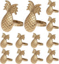 ALPHA Living HOME Set of 12 Napkin Rings Pineapple Antique Gold Bulk Elegant Napkin Rings Thanksgiving Christmas Napkin Holder Handmade Buckles Rings for Farmhouse Table Decor Harvest Wedding Party