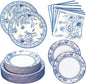 180PCS Blue White Paper Plates and Napkins Party Supplies Serve 60 | Disposable by Osonm