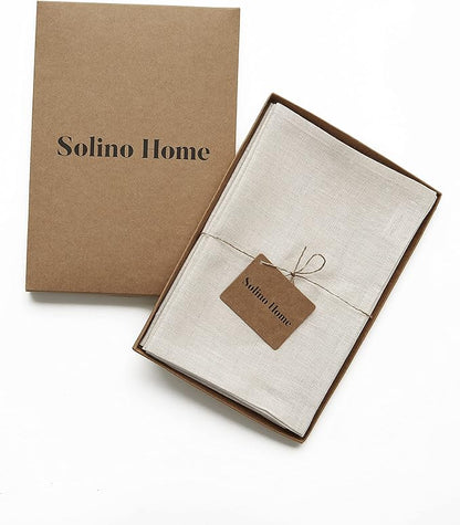 Solino Home Linen Cloth Napkins Set of 4-100% Pure Linen Light Natural Dinner Napkins 20 x 20 Inch for Spring, Easter - Athena, Handcrafted and Machine Washable