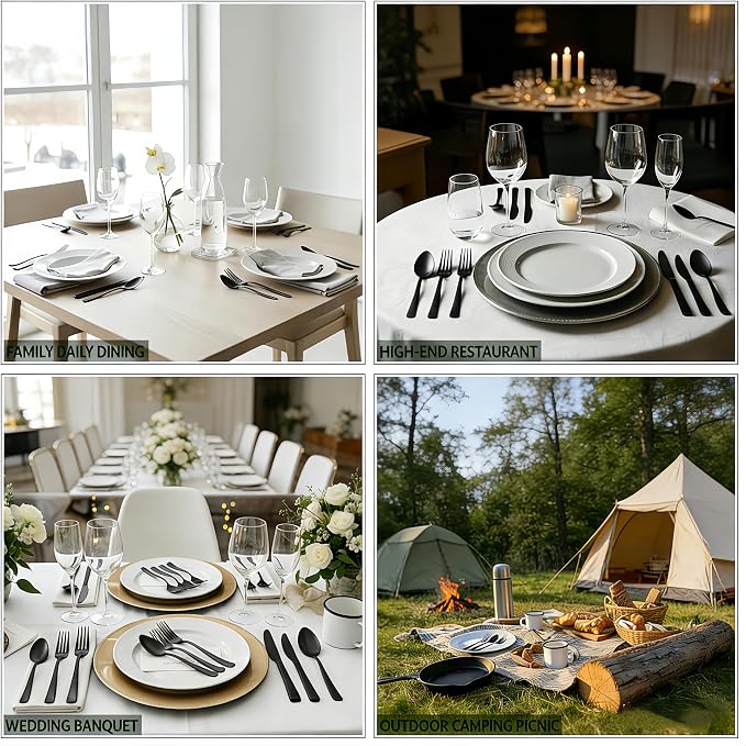 72-Piece Black Silverware Set - Image 3