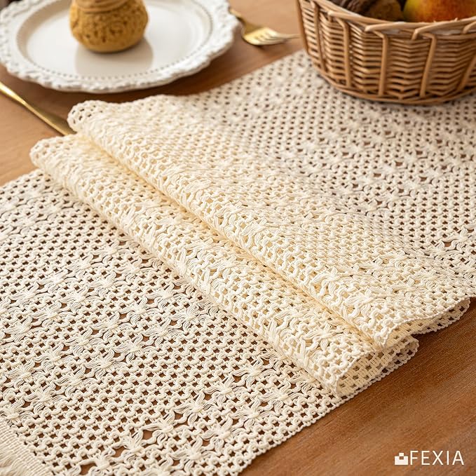 Boho Fall Table Runner Burlap for Home Kitchen Decor 12x72 Inch | 72 Inch Long - Image 8