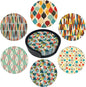 Middle Ages Coasters Leather Round Drink Coasters 6 Pcs Set with Holderor for Cup Drink Coffee Table Bar Home Decor
