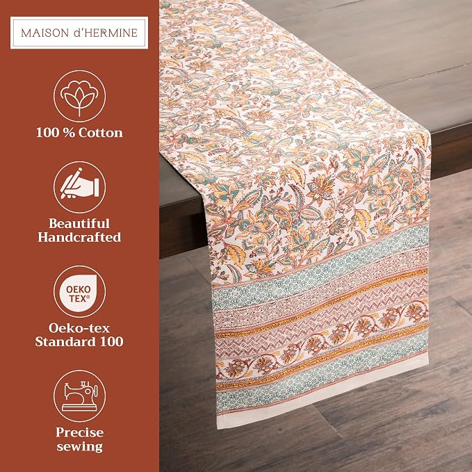 Maison d' Hermine Table Runner 100% Cotton 14.50" x 72" | Table Runners 72 - Image 2