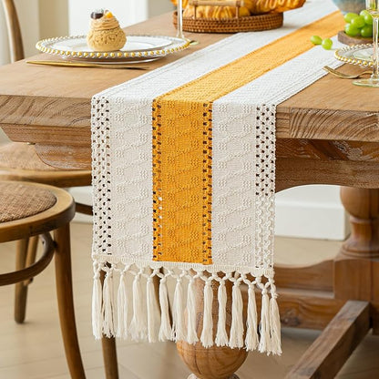 Farmhouse Table Runner for Home Decor 12x72 Yellow Fall Home Decor | 72 Inches - Image 6