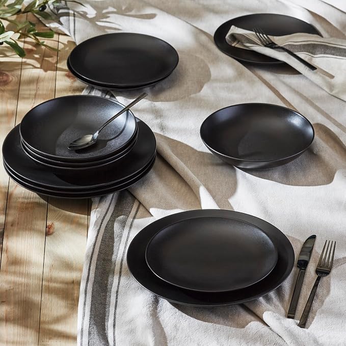 Porto by Stone Lain Semplice 12-Piece Premium Kitchen & Dining Dinnerware Set - Image 5