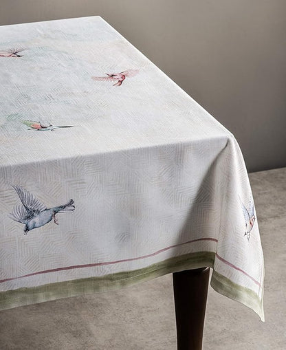 Maison d' Hermine Table Cloth Rectangle Table 100% Cotton 54 x 72 Inches Tablecloth Reusable Decorative for Dining Room Farmhouse Home Valentines Day Decorations Spring Summer - Flying Birds