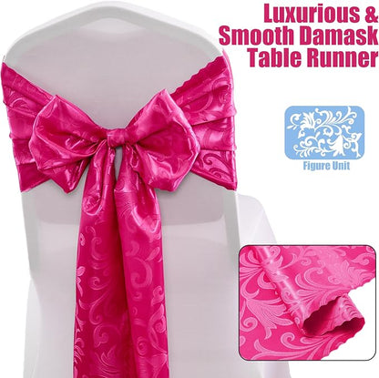 RUDONG M Satin Table Runners, Hot Pink, 12 x 108 Inch, 2 Pack | Long Silky - Image 3
