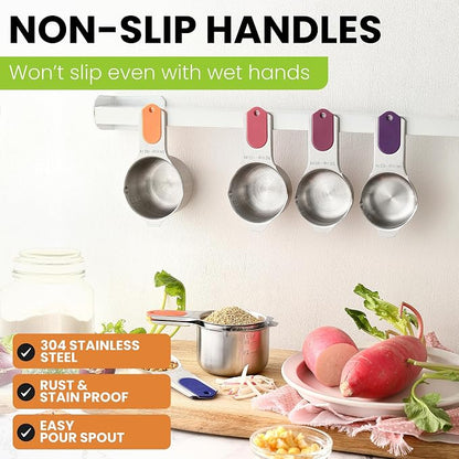 Spring Chef 7 Magnetic Stainless Steel Measuring Cups Set, Mountain Sunrise | - Image 6