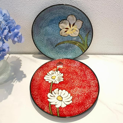 Ceramic Plates For Kitchen, 11 In - Plates Set of 4 - For Salad,Pizza,Bread, Sushi, Pasta,Appetizer, Serving etc - Dishwasher, Microwave, and Oven Safe - For Breakfast, Lunch and Dinner (11 Inch)