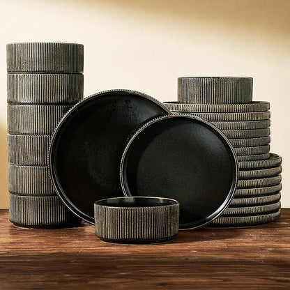 Stoneware Dinnerware Sets, Reactive Glaze Dishes Set by FamiwarePremium