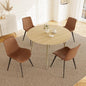 43.3 Inch Round Dining Table Set for 4, Modern Small Kitchen Coffee Set for Dining Room Kitchen Apartment (Cream Table + 4 Brown Chairs)