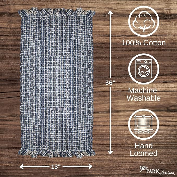 Park Designs Denim Tweed Table Runner 13" x 36" - Image 3