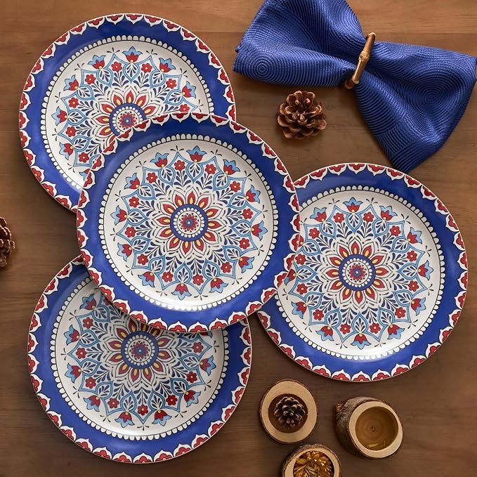 Bico Boho Totem Salad Plates Set of 4, 8.75 Inch Ceramic Dessert Plates - Image 3