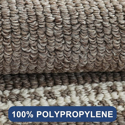 COSY HOMEER Kitchen Rugs Non-Slip 20x30/20x48 Inch Thick Polypropylene Standing Mat for Home Machine Washable, Brown