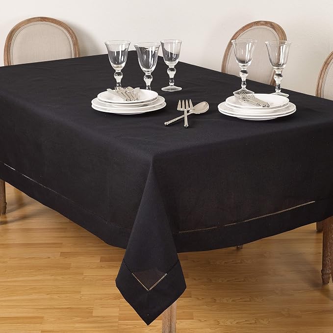 SARO LIFESTYLE Hemstitched Border Tablecloth - Image 3