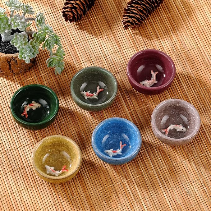 Skyley 6 Pieces Korean Soju Shot Glasses Sets Porcelain Cups Korean Ceramic - Image 5