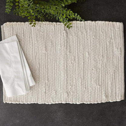 DII Handmade Chindi Tabletop, Reversible and Machine Washable, Placemat Set - Image 3