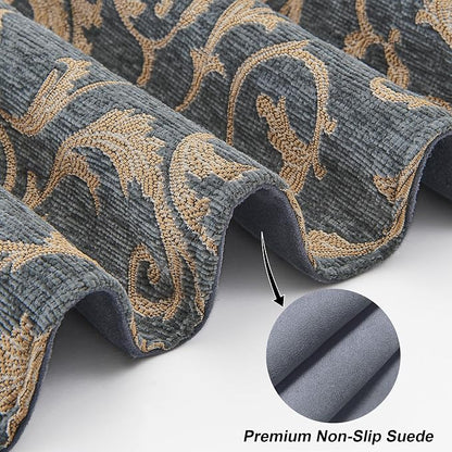 Loom and Mill Chenille Damask Table Runner 72 inches Long, 13x72 inch - Image 3