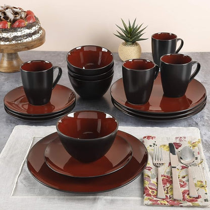 Gibson Elite Soho Lounge Round Reactive Glaze Stoneware Dinnerware Set - Image 2