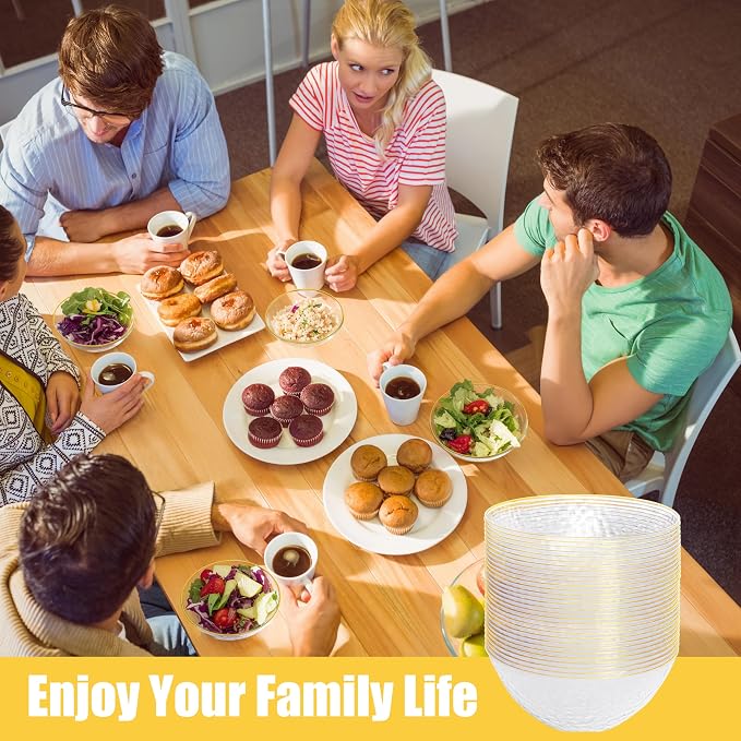 Rubtlamp 30 Pack Clear Disposable Bowls, 12-16oz Premium Heavy Duty Plastic - Image 5