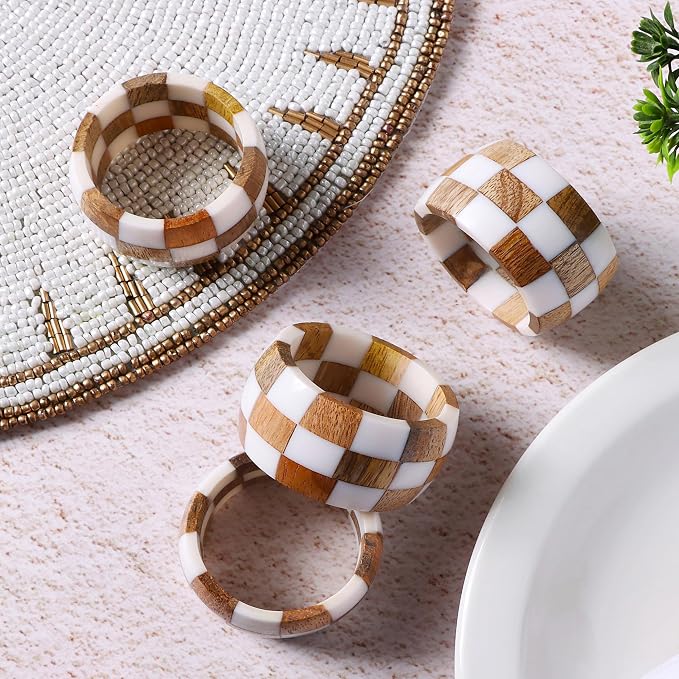 Resin & Wood Napkin Rings, epoxy resin & natural wood, moisture-resistant - Image 5