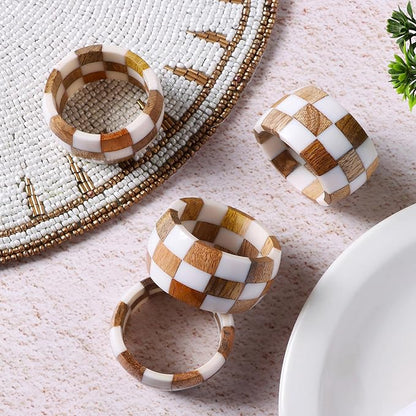 Resin & Wood Napkin Rings, epoxy resin & natural wood, moisture-resistant - Image 5