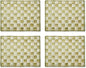 MACKENZIE-CHILDS Set of 4 Sinamay Placemats, Durable Woven Table Mats, Green