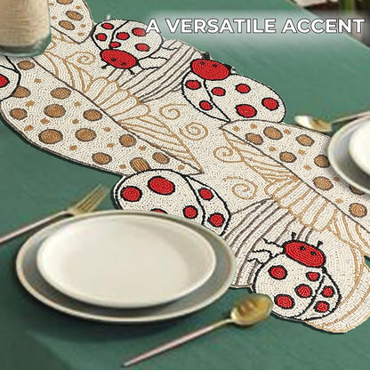 Beaded Table Runner, 13x36 | Handcrafted beadwork, glitz finish, 13x36 in - Image 6