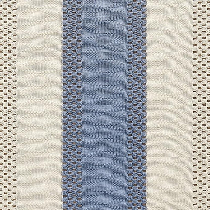 Macrame Style Bicolor Stitching Table Runner 14x48in Blue | Woven Boho Table - Image 6