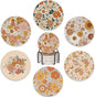 6 Pcs Coasters for Drinks with Holder,Retro 70s 60s Floral Hippie Flowers Absorbent Coaster with Cork Backing,Great Gift for Housewarming,Room Decor,Bar,Holiday Party