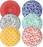vancasso 8.25" Vintage Ceramic Salad Plates Set of 6, Muted | Microwave by vancasso