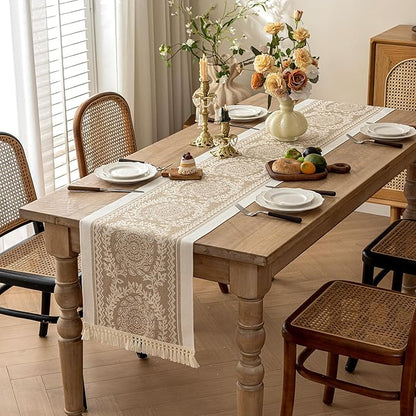 Coffee Mandala Linen Table Runner - Image 2