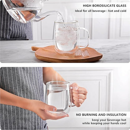 CNGLASS Large Double Wall Glass Coffee Mug 15.2oz - Image 5