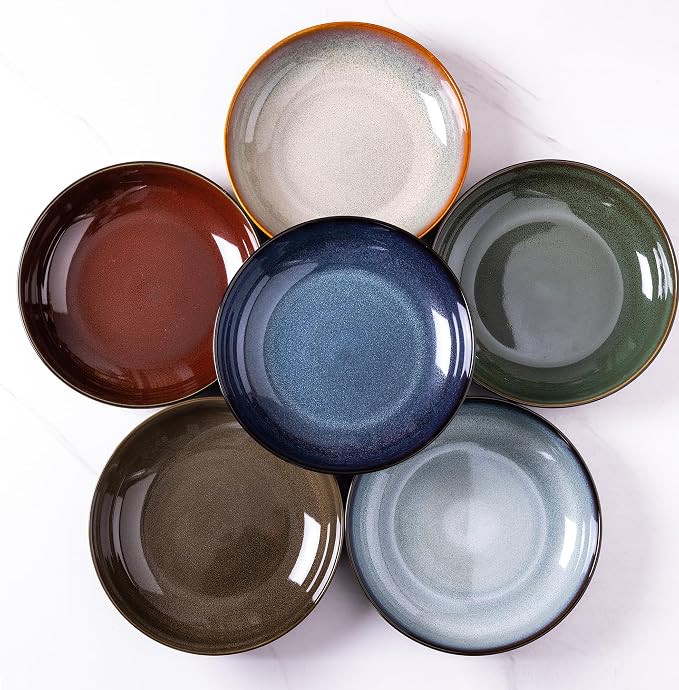 LERATIO Large Pasta Bowls, 38oz Ceramic Pasta Bowls, 9.0" Reactive Glaze Pasta by LeRatio