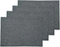 Solino Home Linen Placemats Set of 4 - Charcoal Grey Placemats 14 x 19 Inch - 100% Pure Linen Table Mats for Winter - Athena
