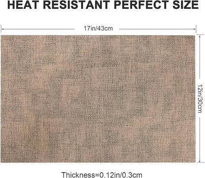 Leather Heat Resistant Placemats Set of 6 Waterproof Wipeable Washable PU Table Mats,Easy to Clean Anti-Slip Place Mats (Dark Brown, 6)