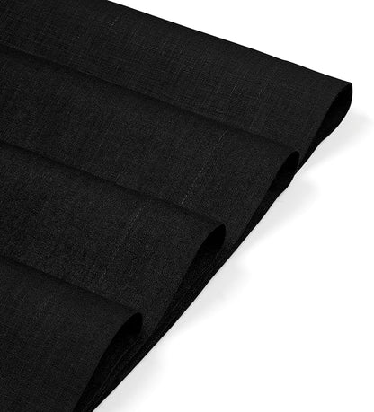 D'Moksha Homes Linen Black Placemats Set of 4-100% Pure Linen Placemats 14 x 19 Inch for Spring, Easter - Handcrafted and Machine Washable