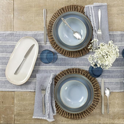 Oneida Organic Shades Oatmeal Stoneware 2-Piece Serving Platter Set | - Image 12
