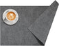 DOLOPL Placemats Set of 6, Reversible Wipeable & Heat Resistant Place Mats, Modern Faux Leather Table Mats for Kitchen, Neutral Waterproof Tablemats for Dining Table Decor, Wedding, Party(Charcoal)