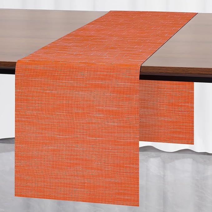 Myir JUN Orange Table Runner Home Decor Dining Table Runners | Vinyl Table by MyirJUN