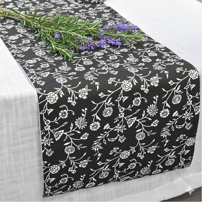 Floral Table Runner Vintage Flowers Botanical Design Rustic Vintage Grand - Image 3