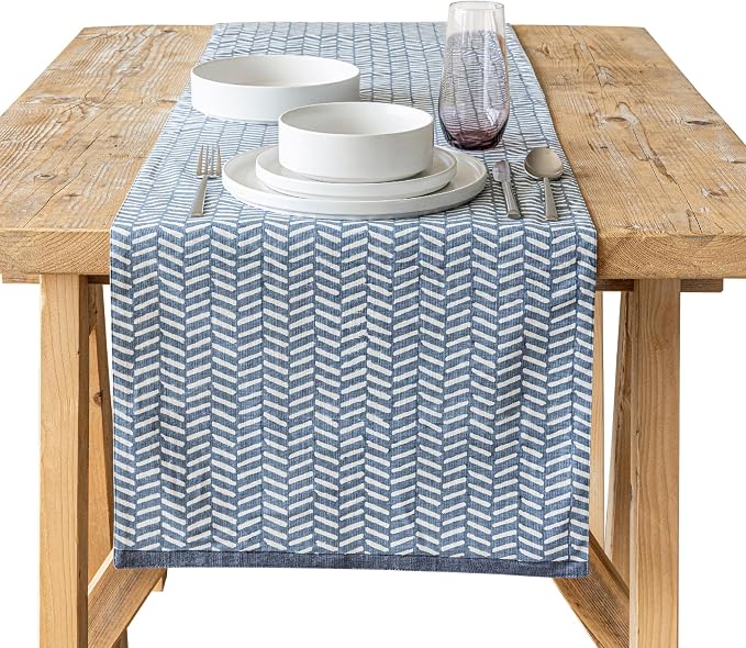over&back 18x108 Hand-Blocked Printed Cotton Table Runner by overback