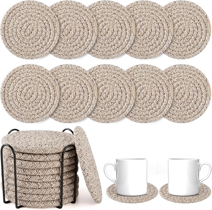 OIAHOMY 10 Pcs Drink Coasters by MasterofSpaceOptimization