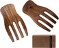Wood Salad Hands for Tossing and Serving Salads, Wooden Salad Tongs for Salad by LEHAHA