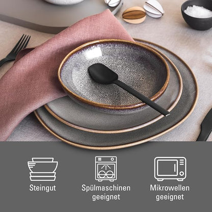 Villeroy & Boch Lave Beige Breakfast Plate, Stylish Stoneware Plate - Image 2
