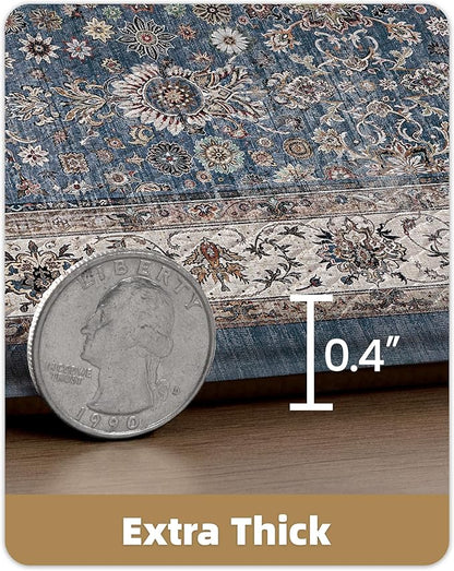 Color&Geometry Anti Fatigue Kitchen Mats for Floor 24x59, Vintage Decor, Easy Clean, Waterproof & Oil Proof, 0.4" Thick Cushioned, Non-Slip Kitchen Runner Rug for Sink, Laundry, Office, Blue