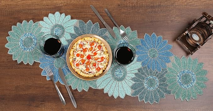 ALPHA Living HOME Bedaed Table Runner- 13x36 Glitz Décor - Image 2