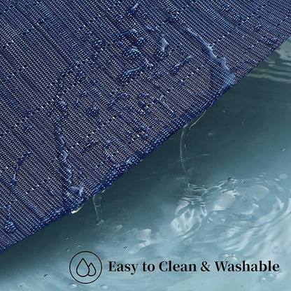 Leetaltree Blue Placemats Set of 12 - Heat Resistant Non-Slip Place mats for Dining Table, Washable Durable PVC Vinyl Woven Table Mats（Blue, 12）