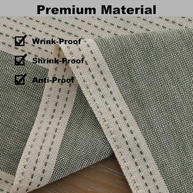 Gernaice Boho Table Runner, Rustic Striped Cotton Linen Farmhouse Table Runners - Image 4